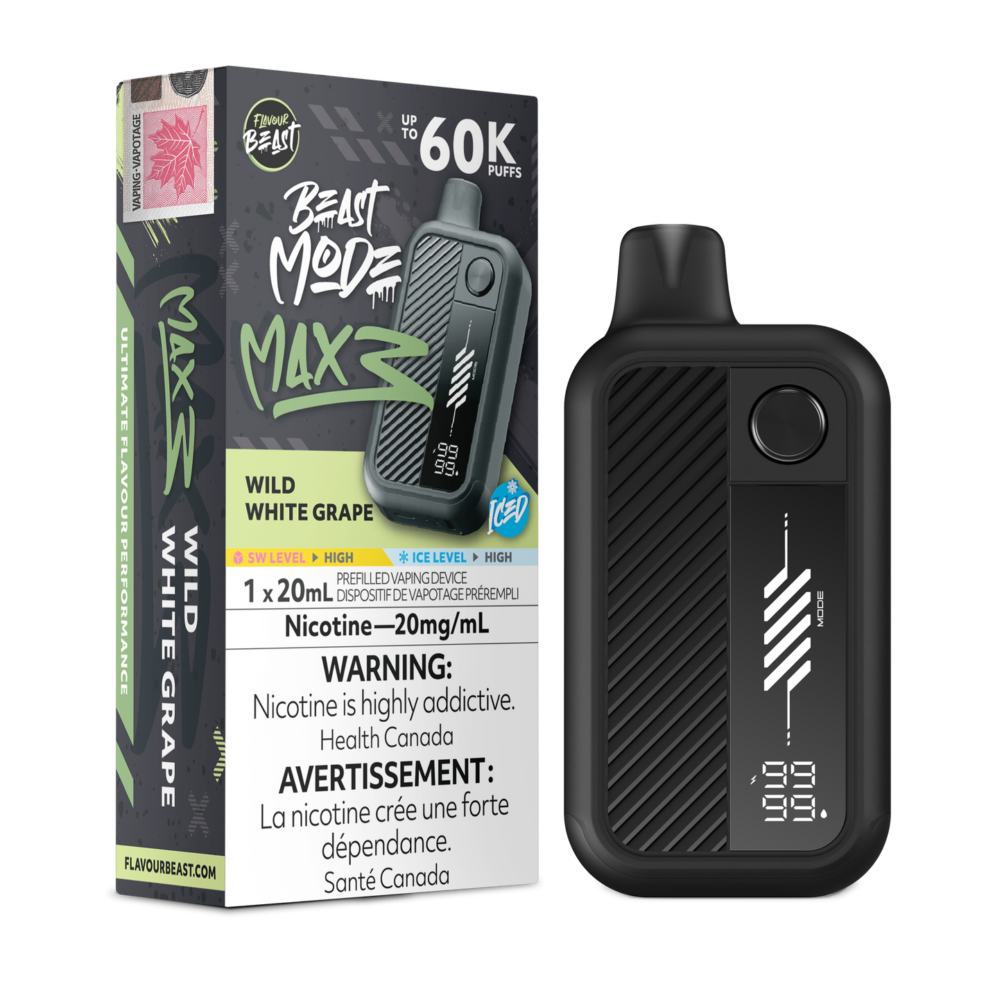 Flavour Beast Beast Mode Max 3 Wild White Grape Iced Vape product image at All Star Vape