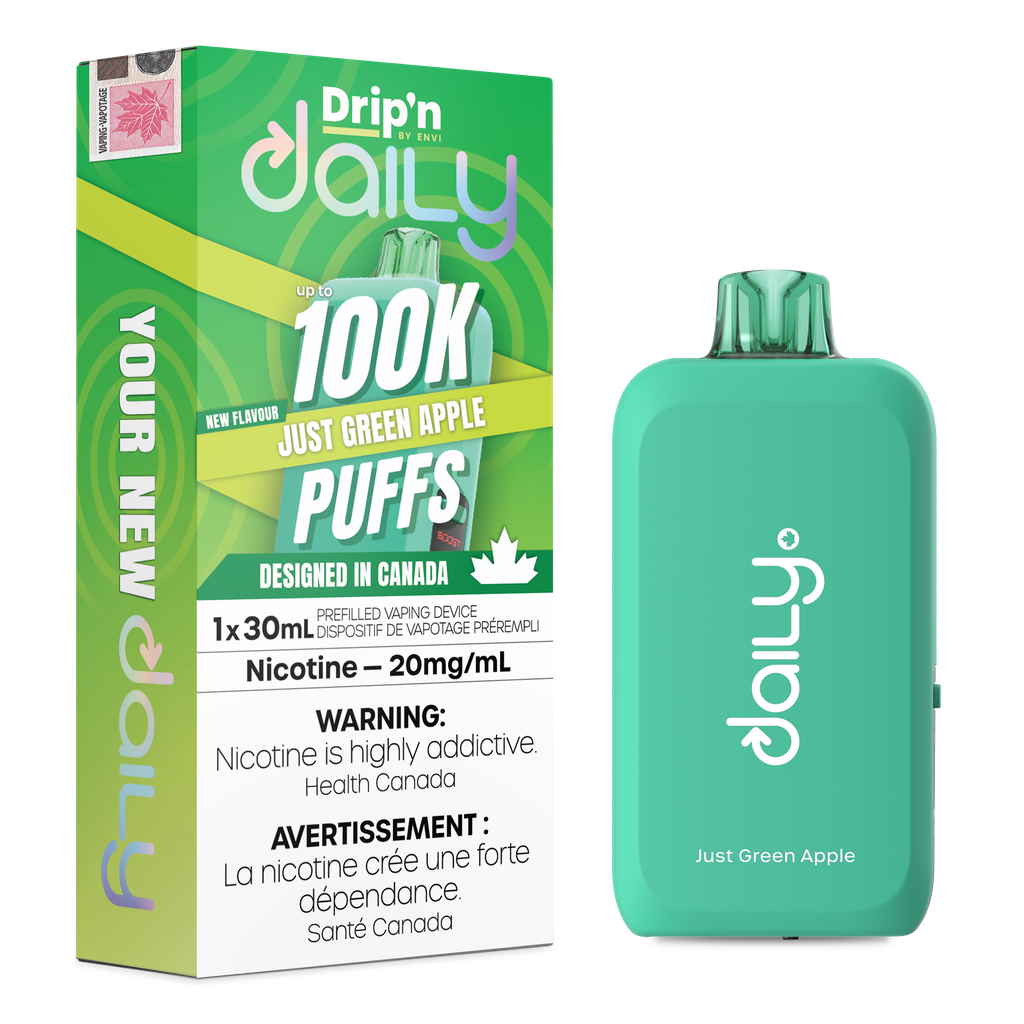 Drip'n Daily 100K Just Green Apple Vape product image at All Star Vape