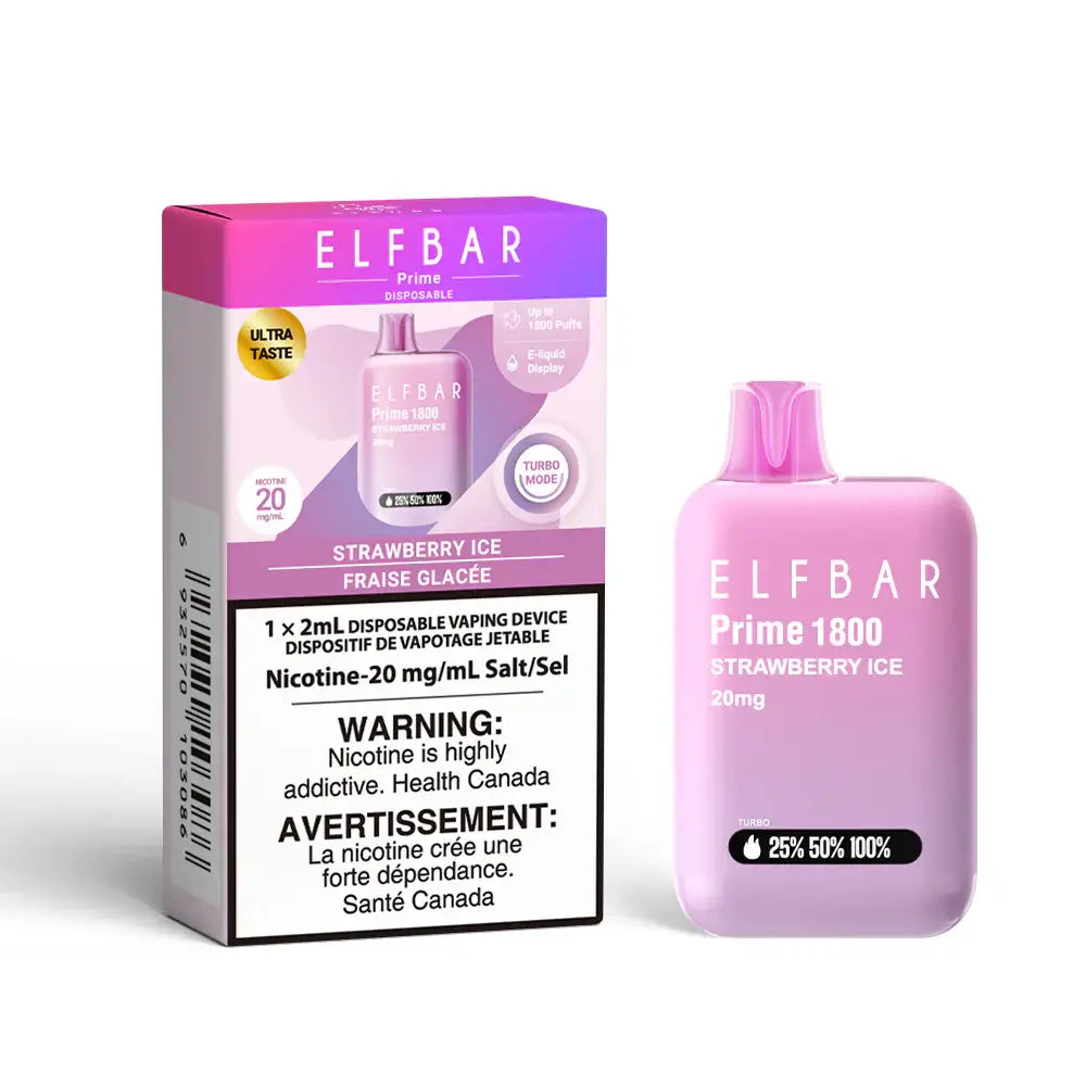 ELF Bar Prime 1800 Strawberry Ice Disposable Vape product image at All Star Vape
