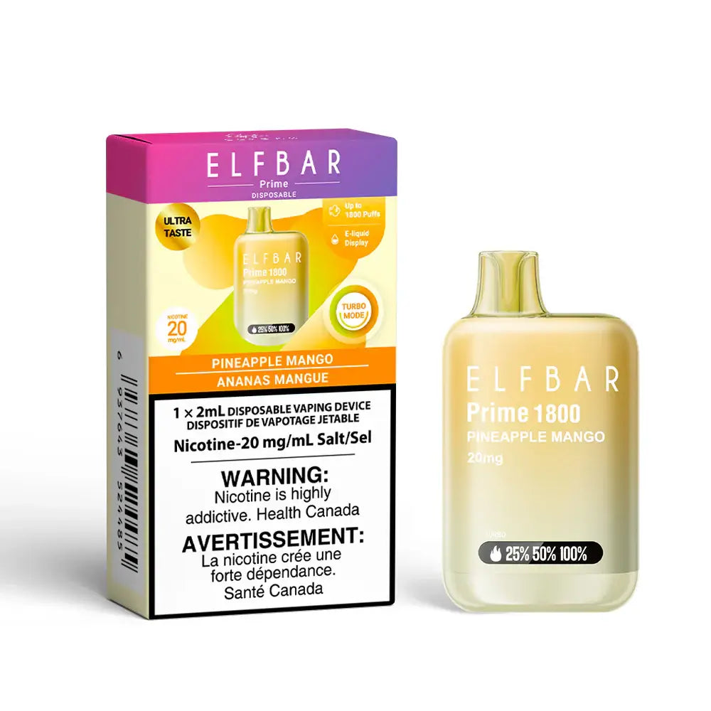 ELF Bar Prime 1800 Pineapple Mango Disposable Vape product image at All Star Vape