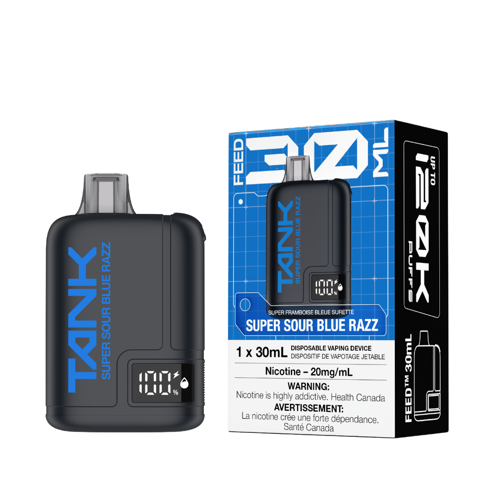 FEED Tank 120K Super Sour Blue Razz disposable vape Canada