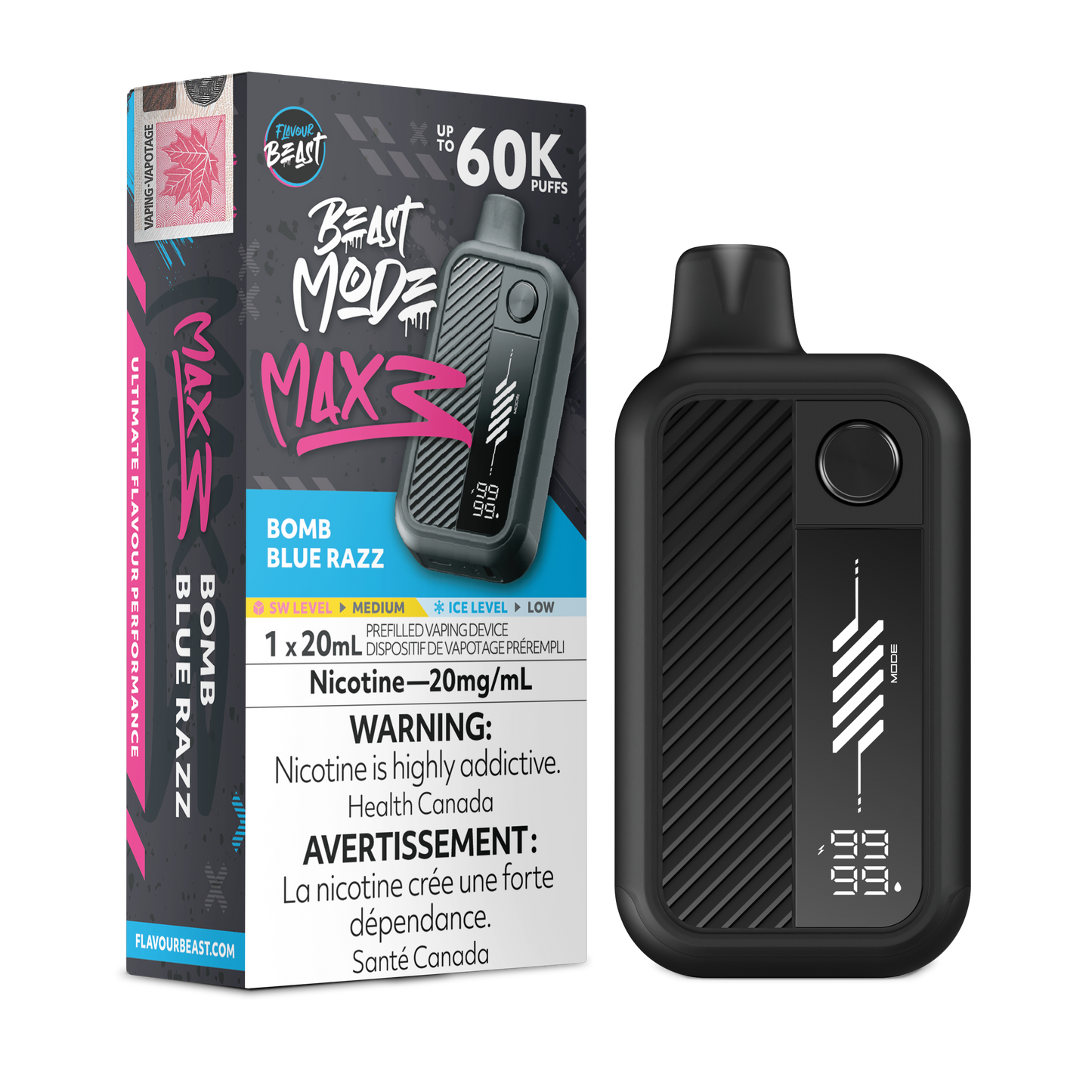 Flavour Beast Beast Mode Max 3 Bomb Blue Razz disposable vape product image at All Star Vape