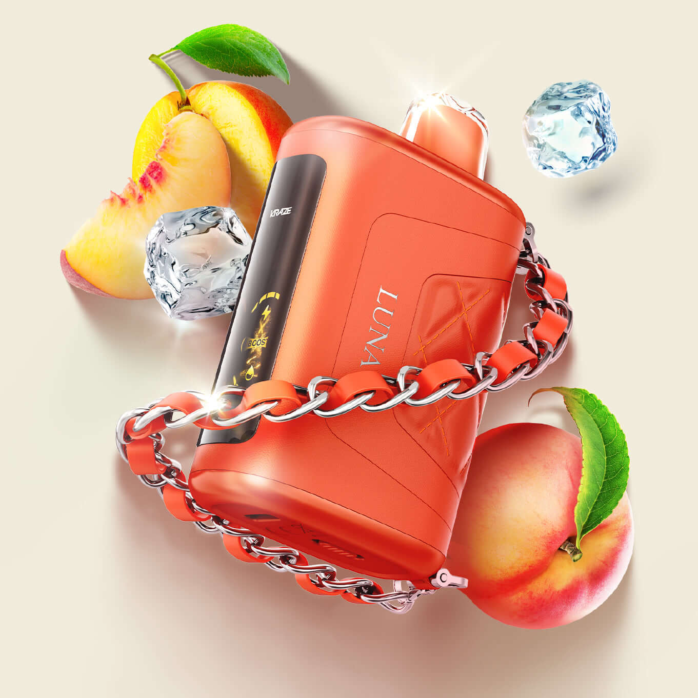 Kraze Luna Amber Frizzy Peach G Ice Disposable Vape product image at All Star Vape