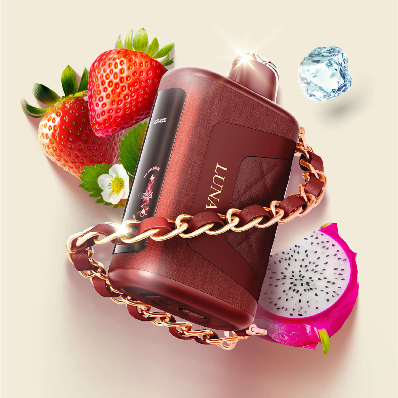 Kraze Luna Sassy Strawberry Dragonfruit Ice Disposable Vape
