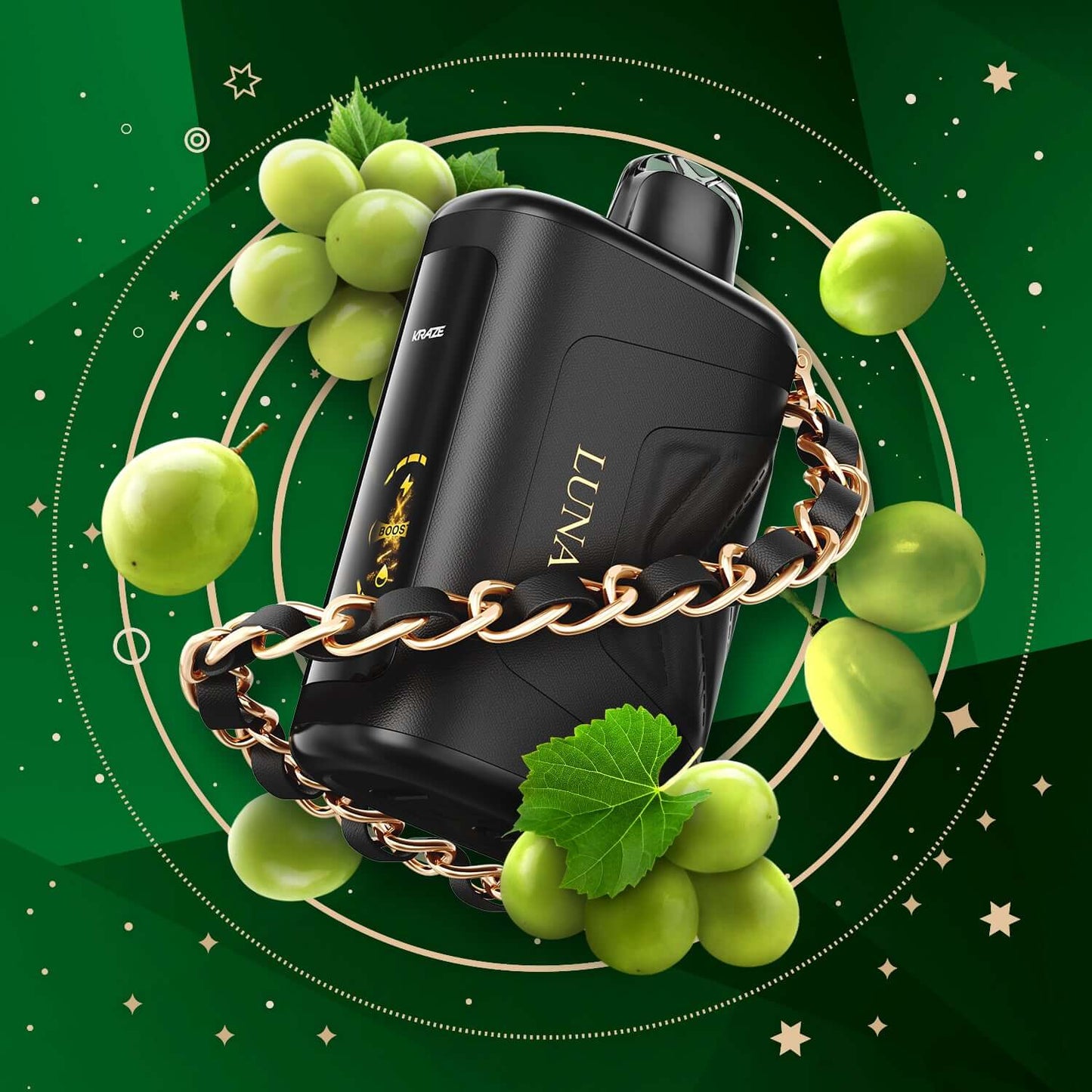Kraze Luna Emerald Green Grape Disposable Vape