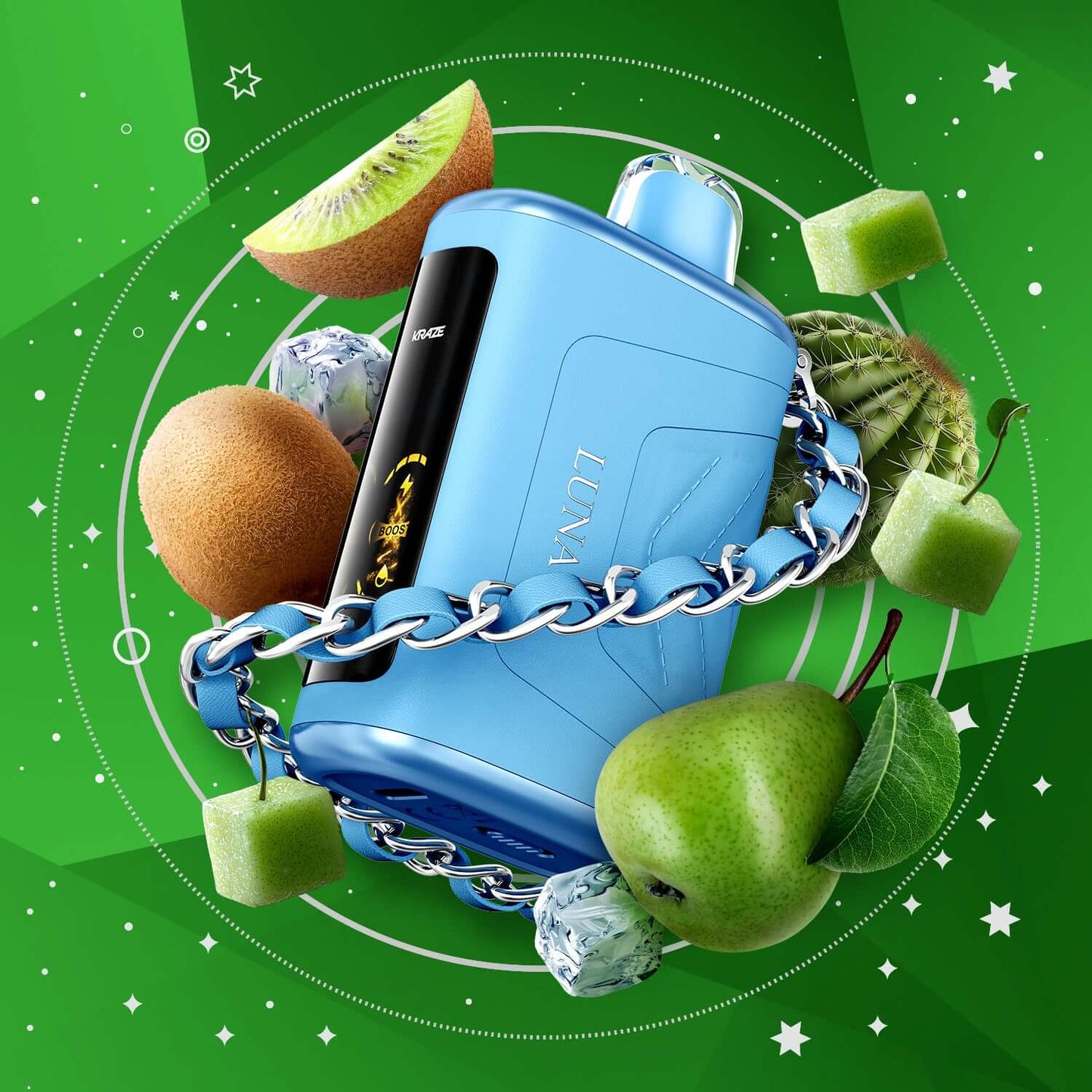 Kraze Luna Kiwi Pear Cactus G Ice Disposable Vape product image at All Star Vape