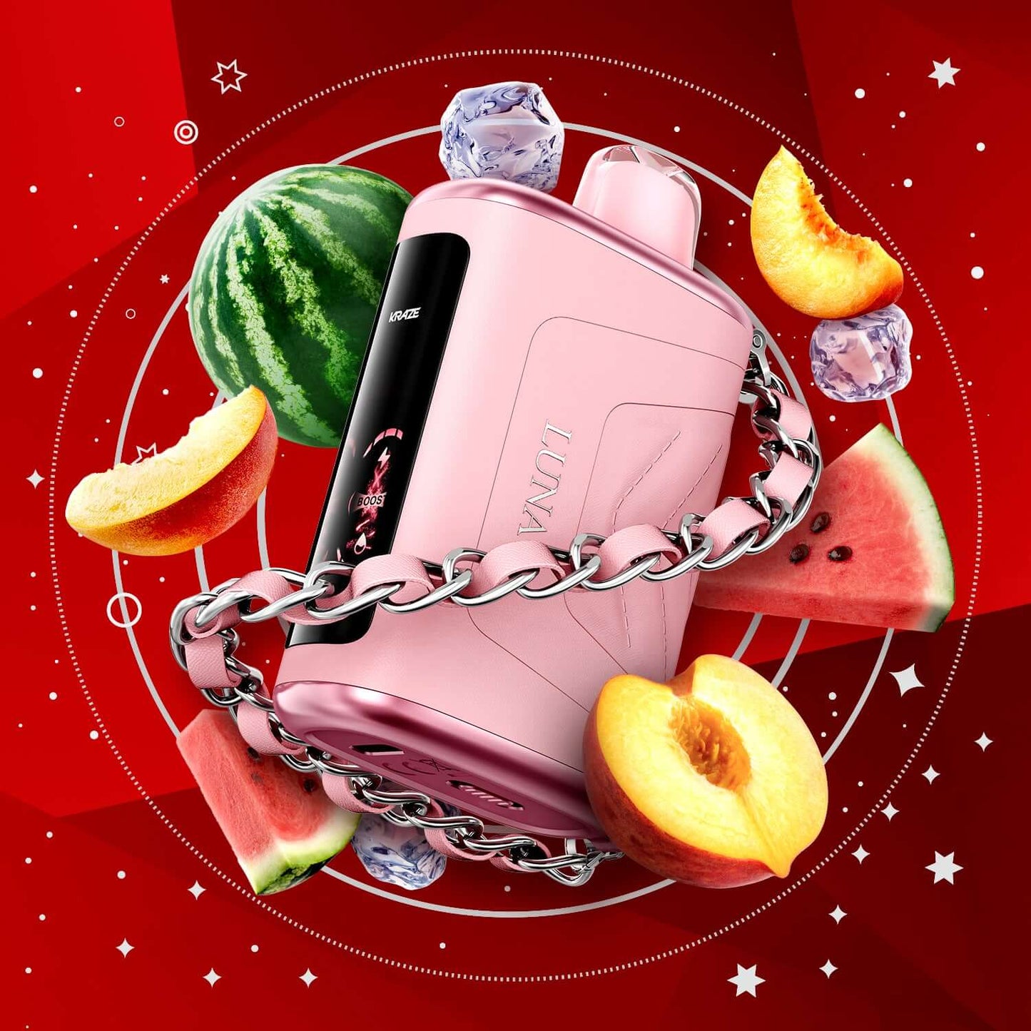 Kraze Luna Ruby Peach Watermelon Ice Disposable Vape