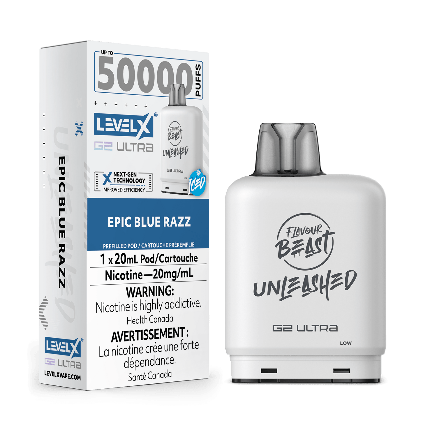 Level X Unleashed G2 Ultra Epic Blue Razz Closed Pod product image at All Star Vape