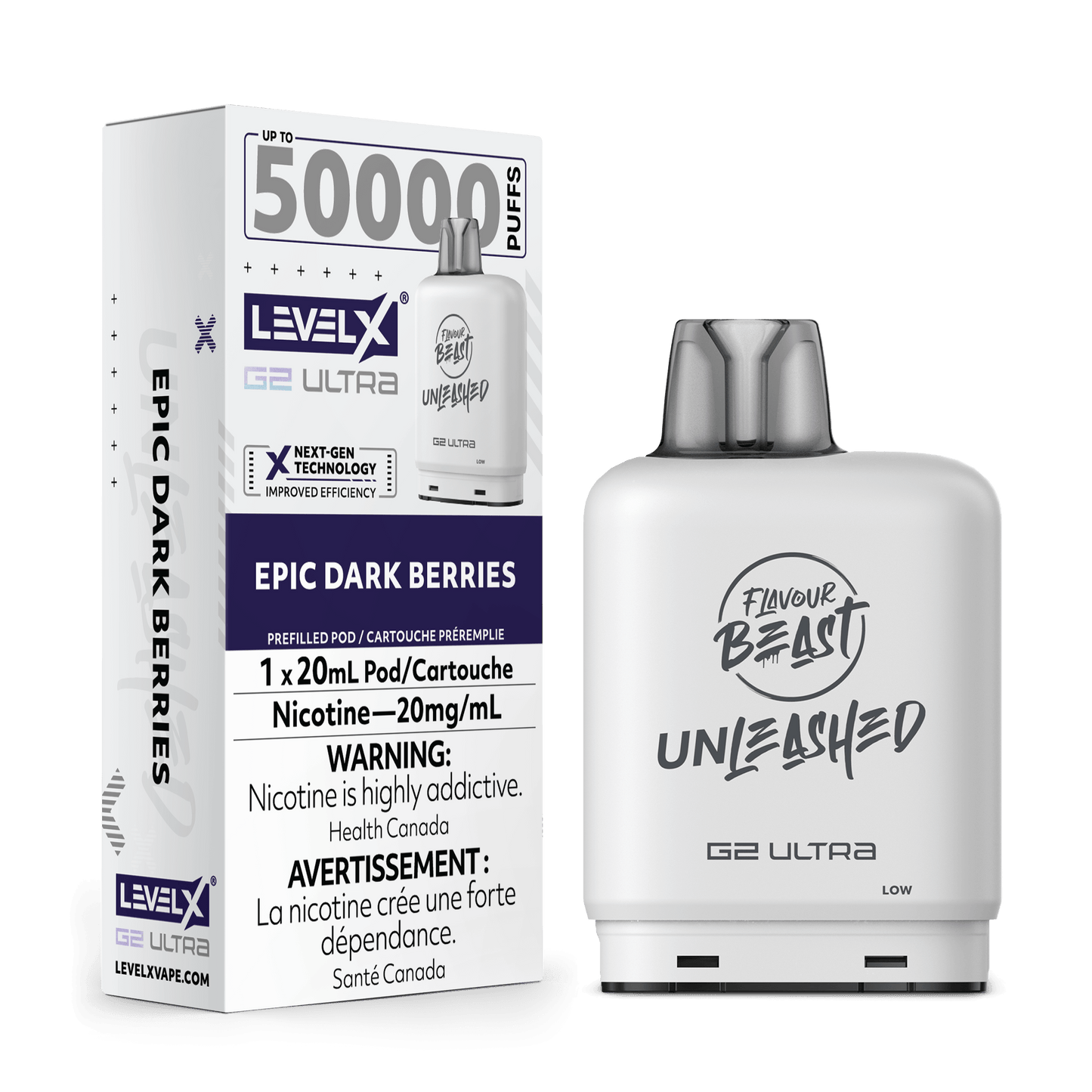 Level X Unleashed G2 Ultra Epic Dark Berries Closed Pod product image at All Star Vape