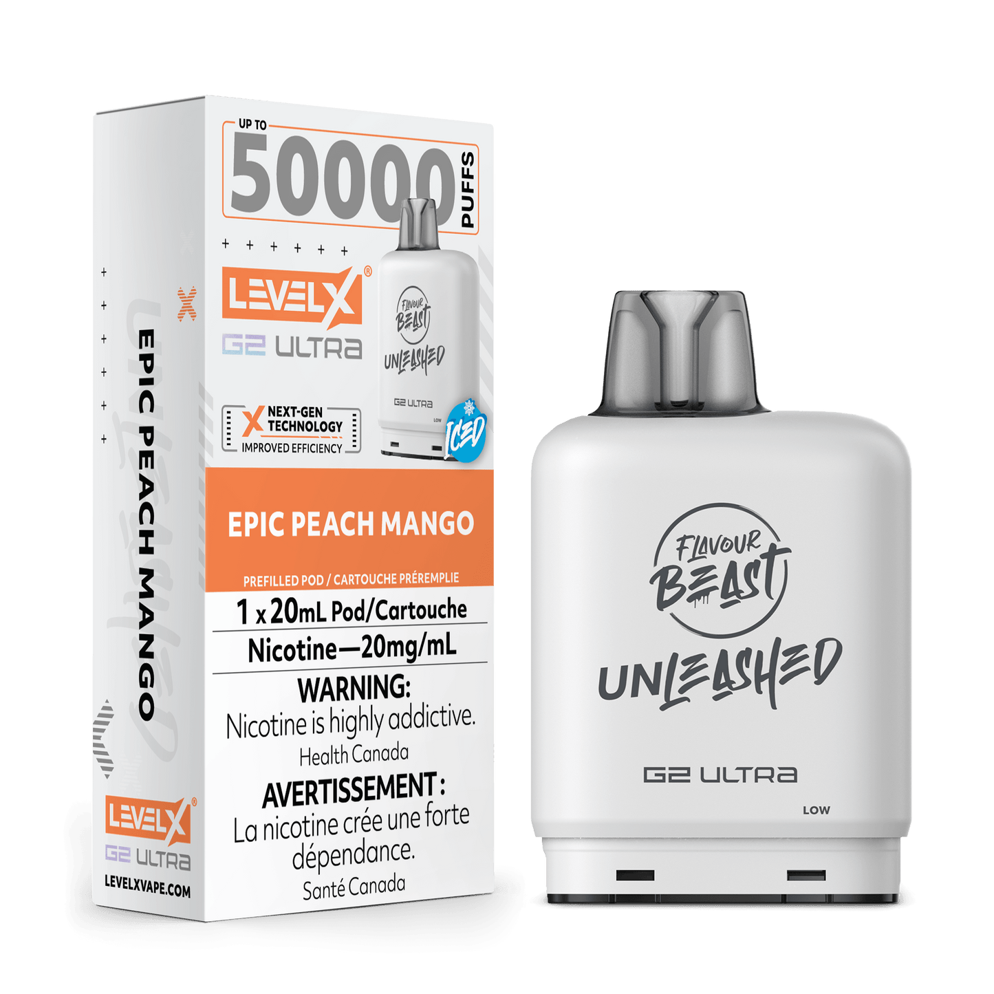 Level X Unleashed G2 Ultra Epic Peach Mango Closed Pod product image at All Star Vape