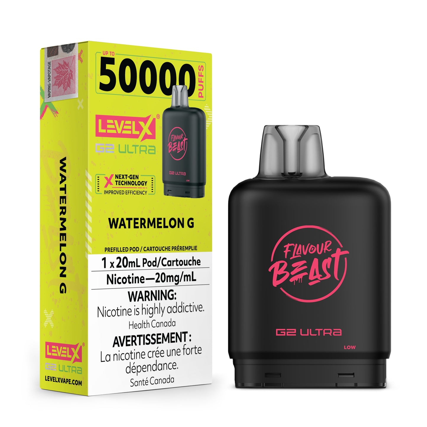 Level X Flavour Beast G2 Ultra Watermelon G Closed Pod product image at All Star Vape