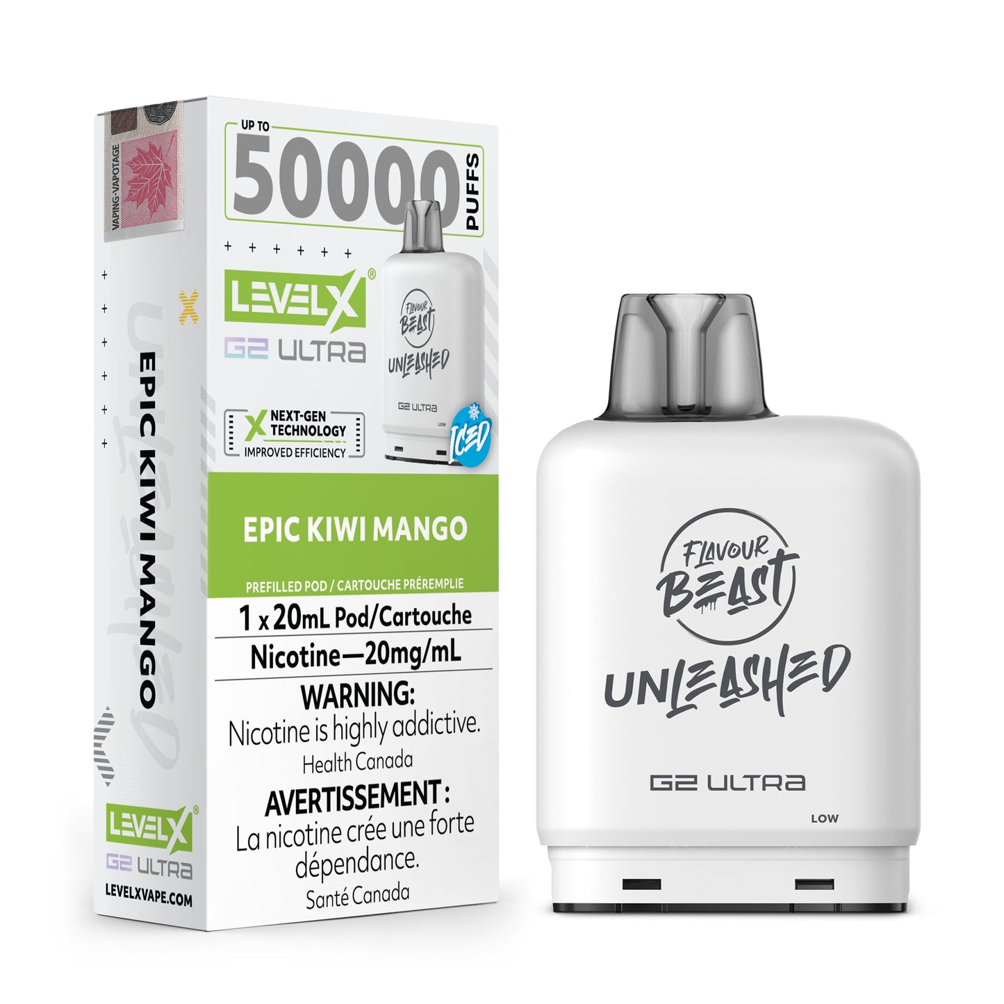Level X Unleashed G2 Ultra Epic Kiwi Mango Closed Pod product image at All Star Vape