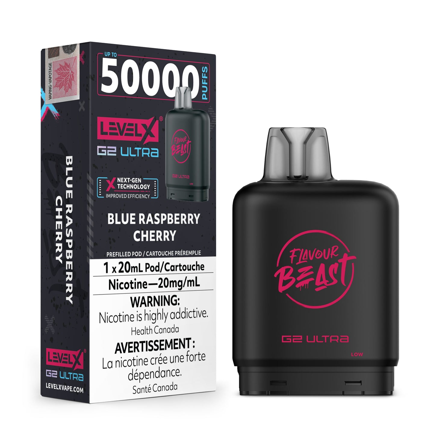 Level X Flavour Beast G2 Ultra Blue Raspberry Cherry Closed product image at All Star Vape