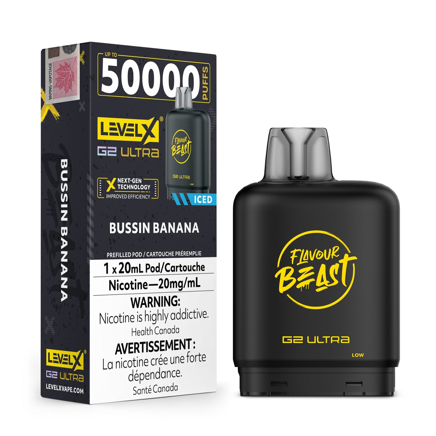 Level X Flavour Beast G2 Ultra Bussin Banana Closed Pod product image at All Star Vape