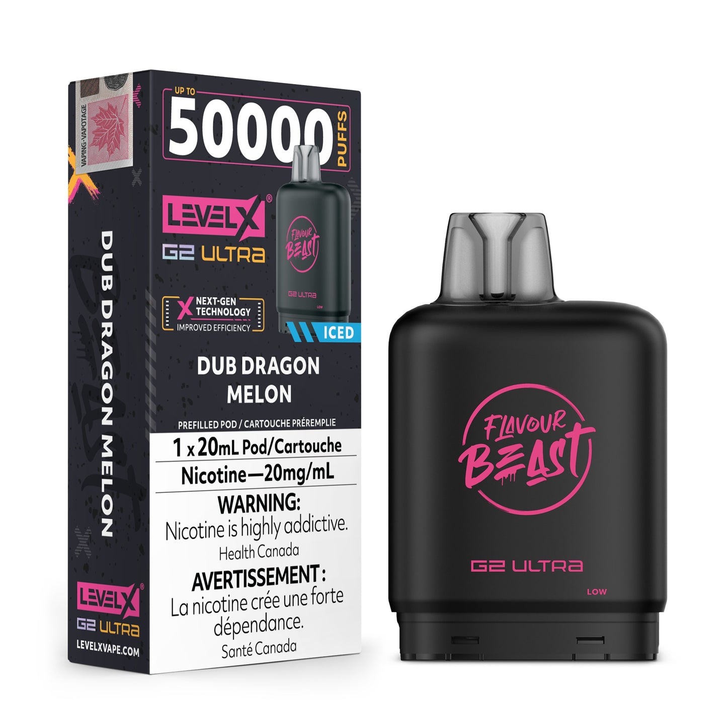 Level X Flavour Beast G2 Ultra Dub Dragon Melon Closed Pod product image at All Star Vape