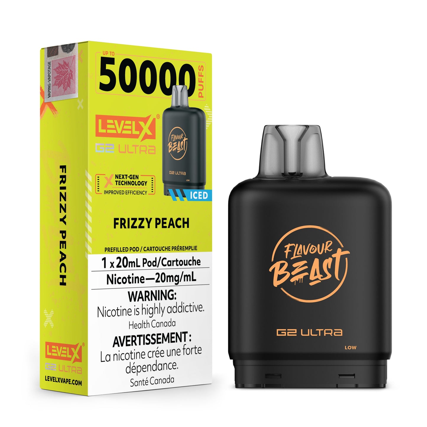 Level X Flavour Beast G2 Ultra Frizzy Peach Closed Pod product image at All Star Vape