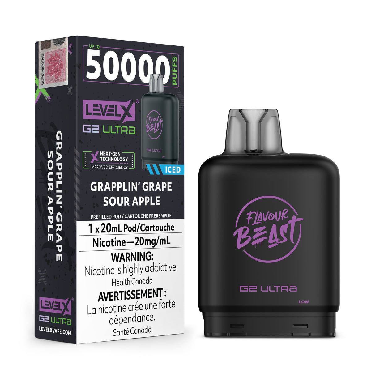 Level X Flavour Beast G2 Ultra Grapplin GrapeSour Apple Iced product image at All Star Vape