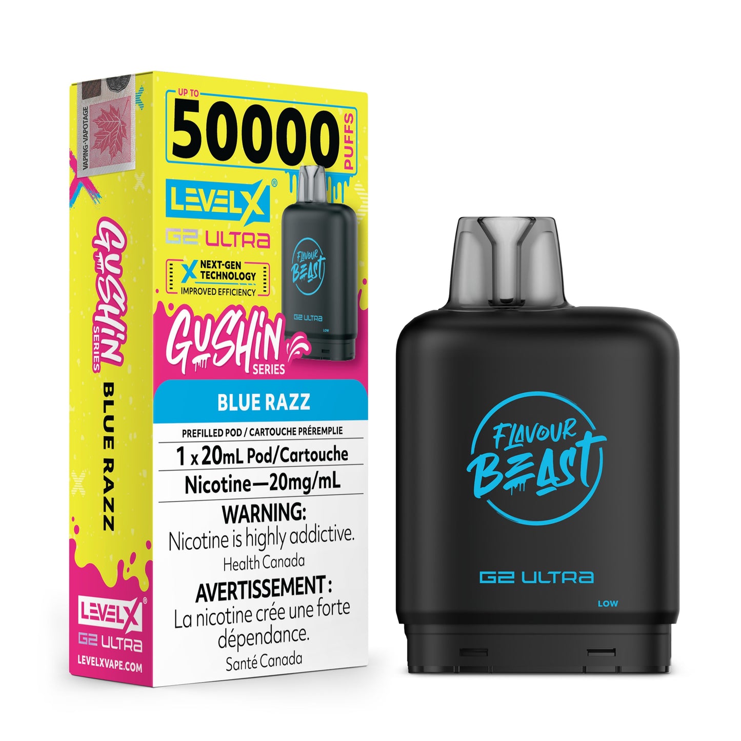Level X Flavour Beast G2 Ultra Gushin Blue Razz Closed Pod product image at All Star Vape