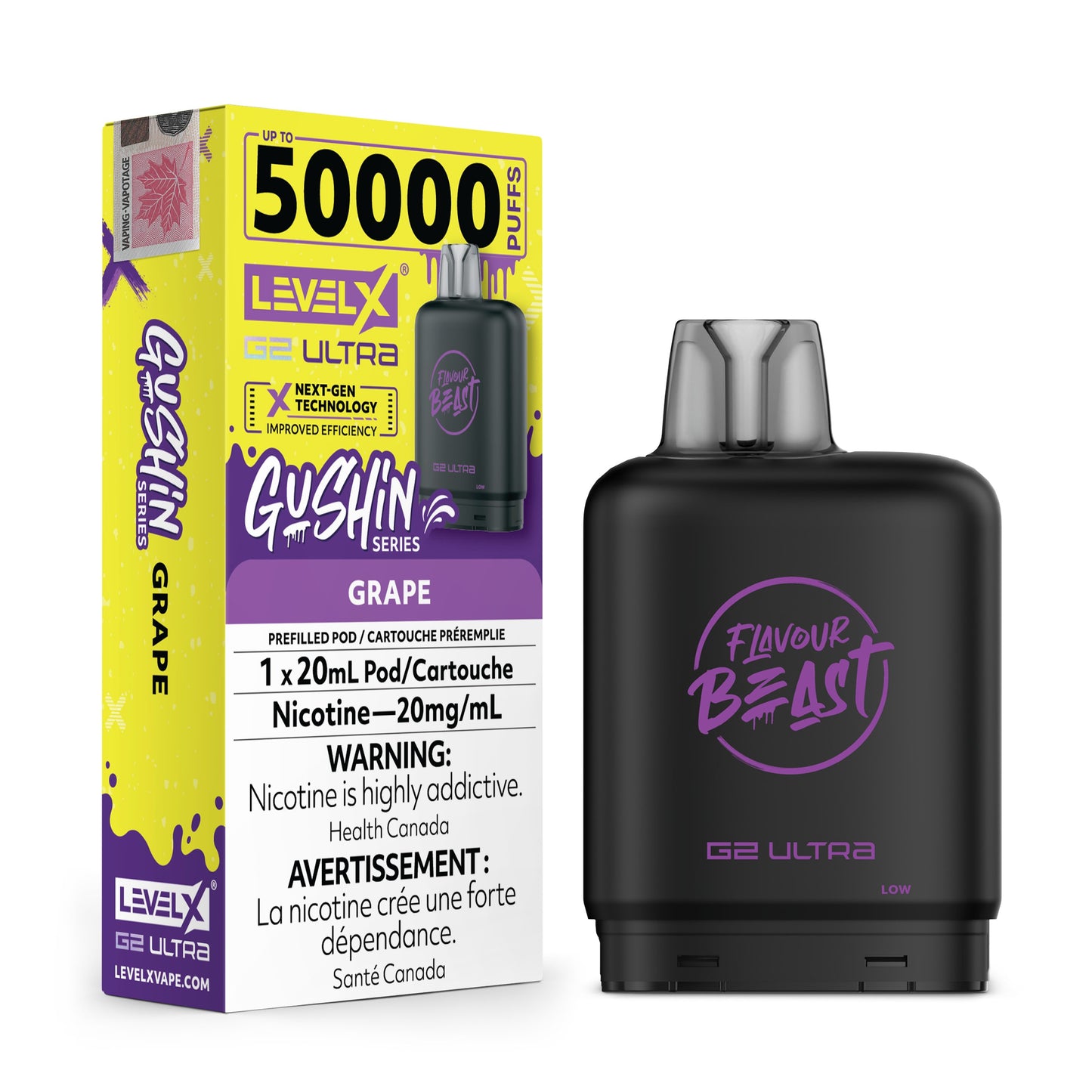 Level X Flavour Beast G2 Ultra Gushin Grape Closed Pod product image at All Star Vape