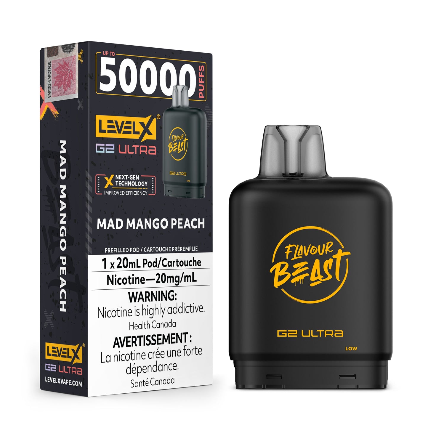 Level X Flavour Beast G2 Ultra Mad Mango Peach Closed Pod product image at All Star Vape