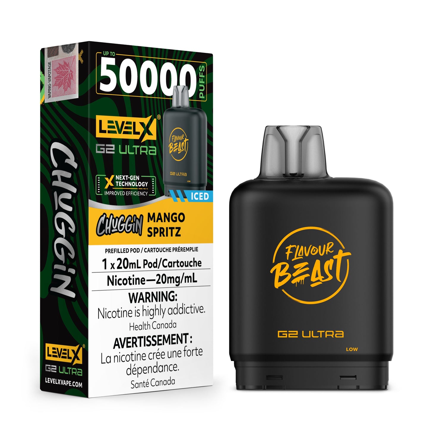 Level X Flavour Beast G2 Ultra Mango Spritz Closed Pod product image at All Star Vape
