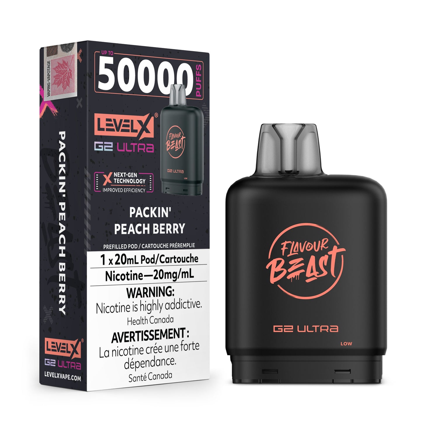 Level X Flavour Beast G2 Ultra Packin' Peach Berry Closed product image at All Star Vape
