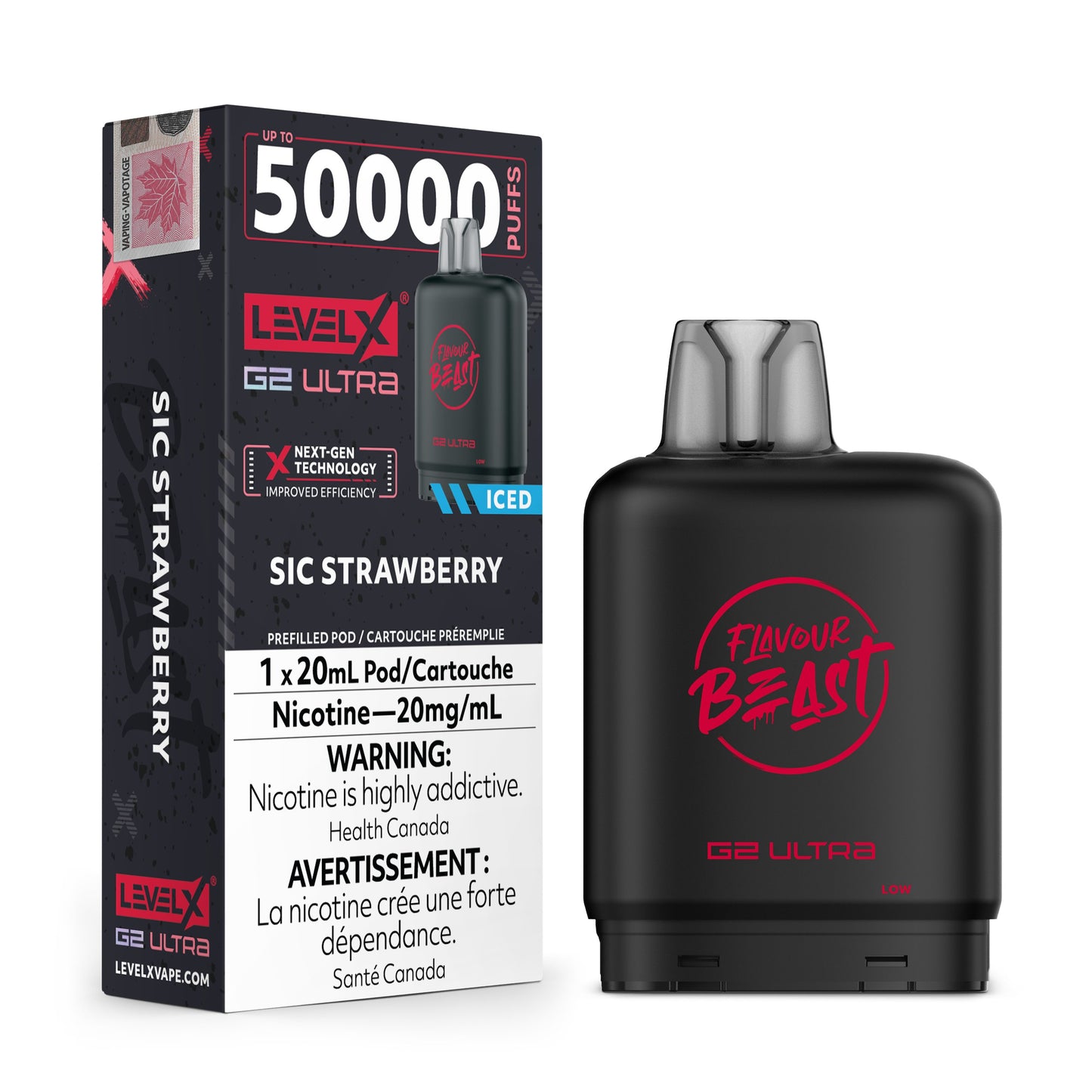 Level X Flavour Beast G2 Ultra Sic Strawberry Closed Pod product image at All Star Vape