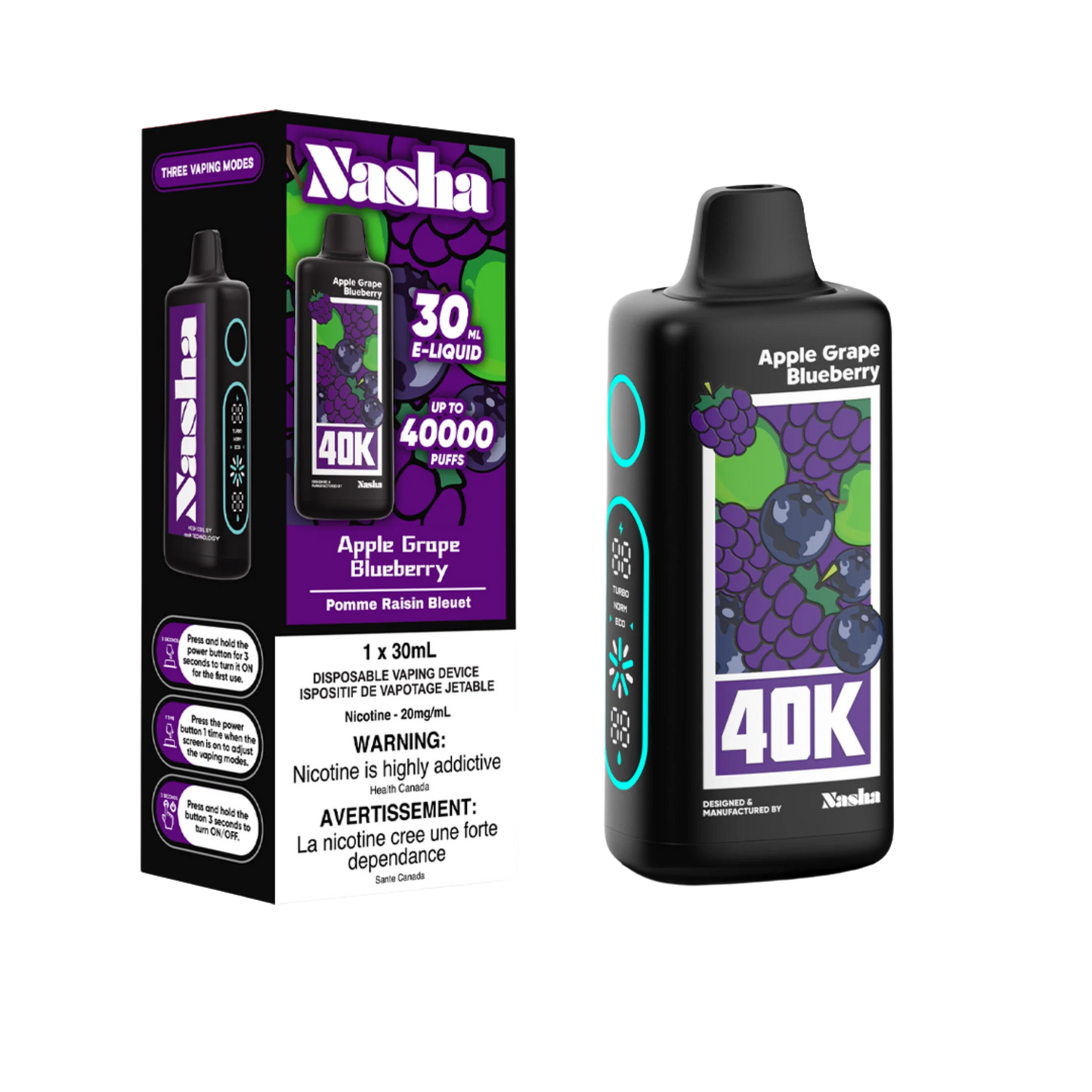 Nasha 40K - Apple Grape Blueberry Disposable Vape product image at All Star Vape