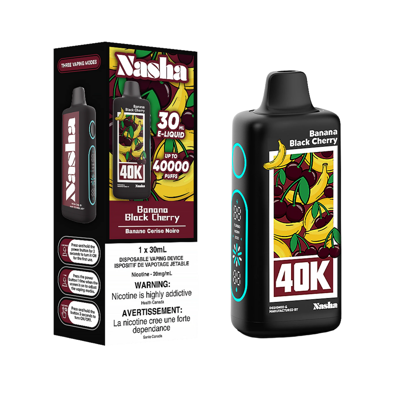 Nasha 40K - Banana Black Cherry Disposable Vape product image at All Star Vape