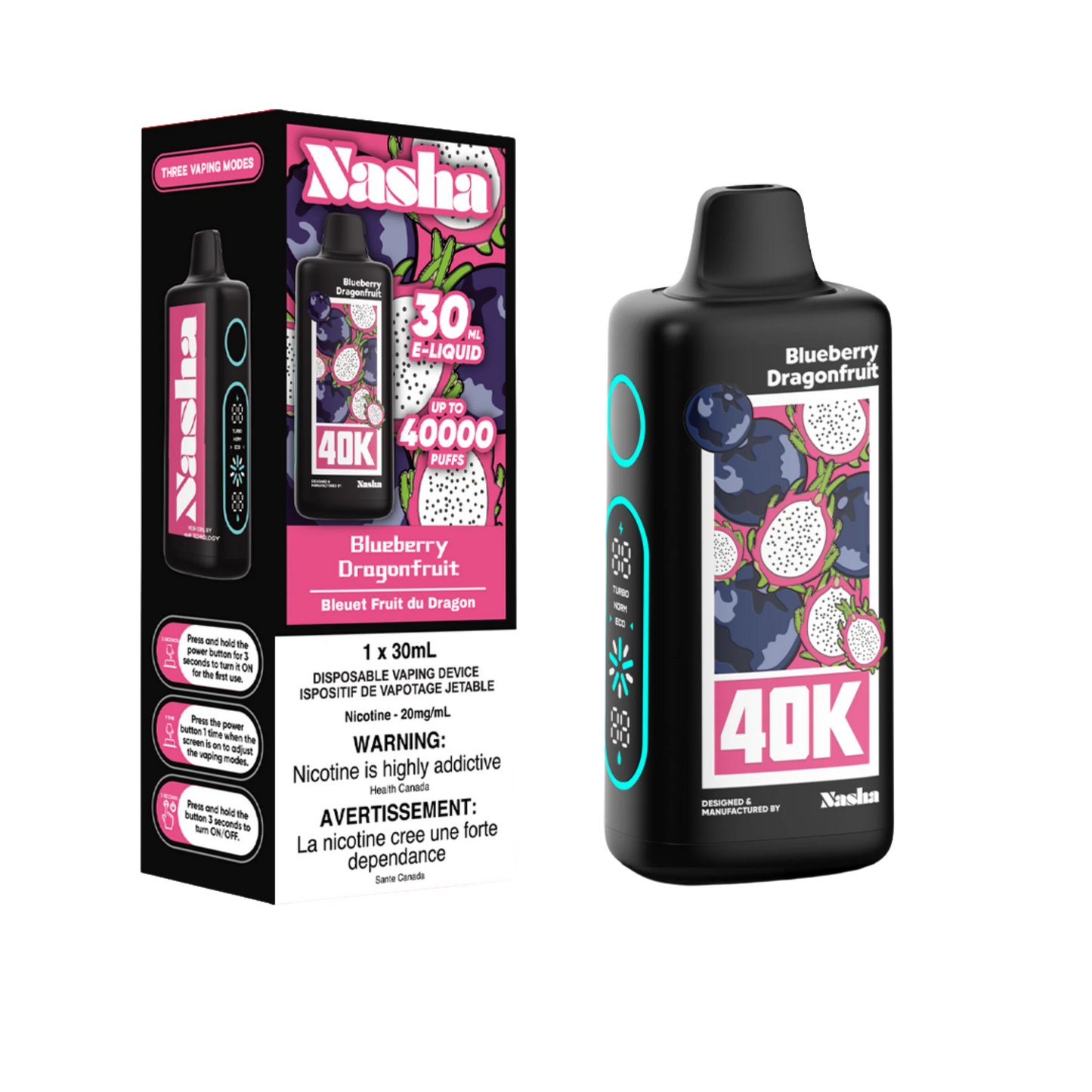 Nasha 40K - Blueberry Dragonfruit Disposable Vape product image at All Star Vape