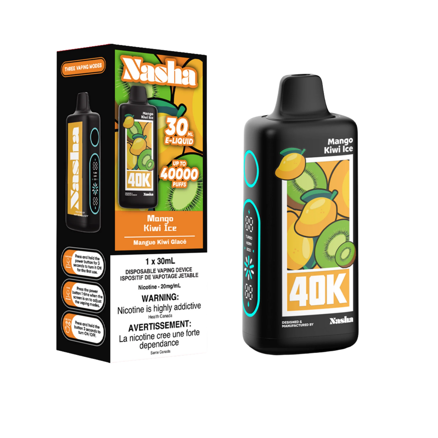 Nasha 40K - Mango Kiwi Ice Disposable Vape product image at All Star Vape