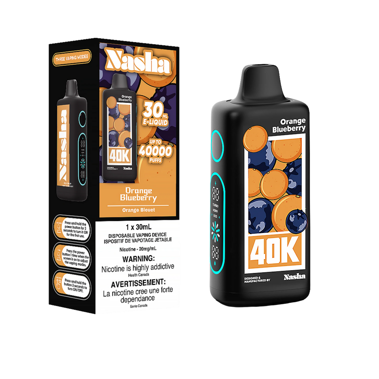 Nasha 40K - Orange Blueberry Disposable Vape product image at All Star Vape