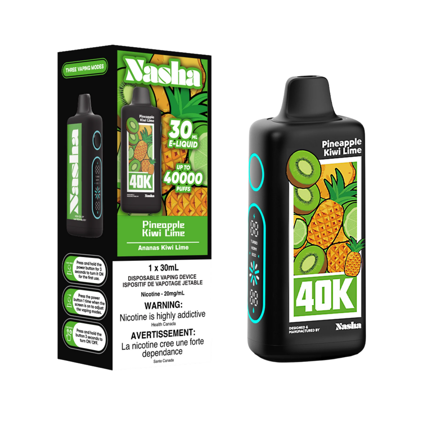 Nasha 40K - Pineapple Kiwi Lime Disposable Vape product image at All Star Vape