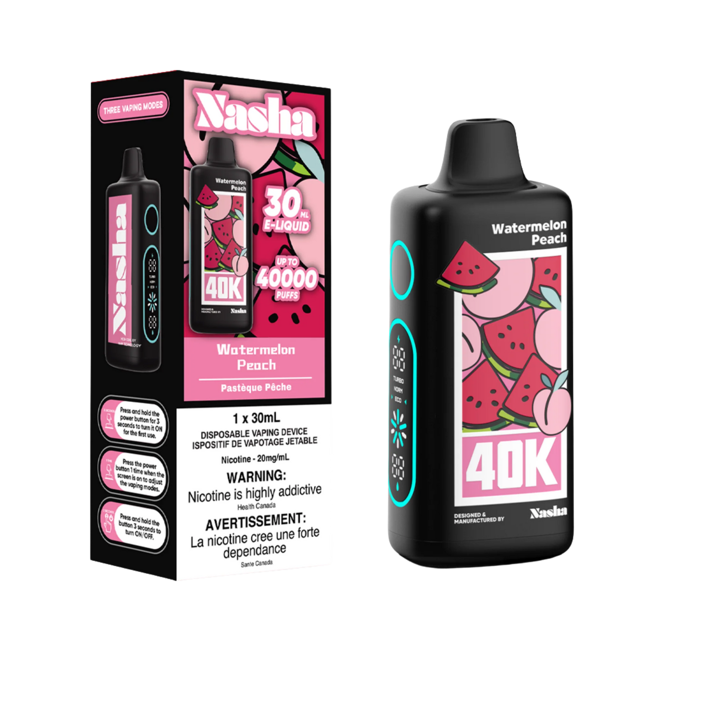 Nasha 40K -Watermelon Peach Disposable Vape product image at All Star Vape