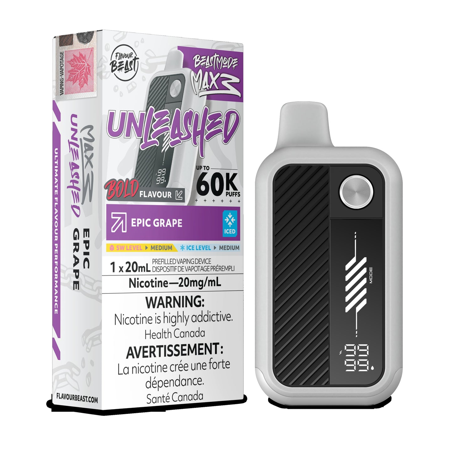 Flavour Beast Beast Mode Max 3 Epic Grape Iced Vape product image at All Star Vape