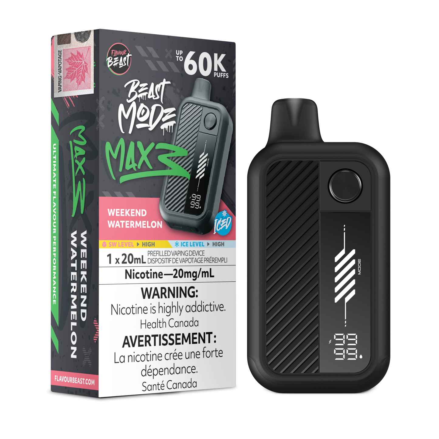 Flavour Beast Beast Mode Max 3 Weekend Watermelon Iced Vape product image at All Star Vape