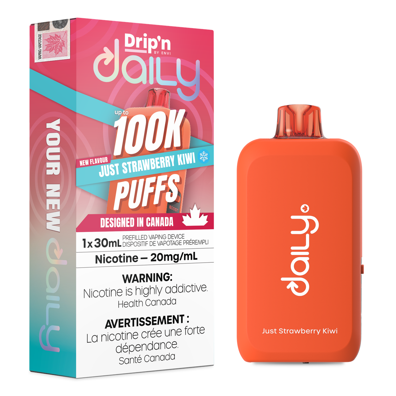 Drip'n Daily 100K Just Strawberry Kiwi Vape product image at All Star Vape