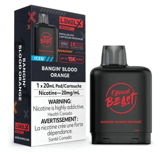 Level X Flavour Beast Boost Pod 20mL - Bangin' Blood Orange Iced