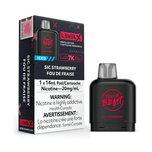 Level X Flavour Beast Pod Sic Strawberry Iced