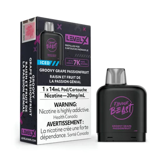Level X Flavour Beast Pod Groovy Grape Passionfruit Iced