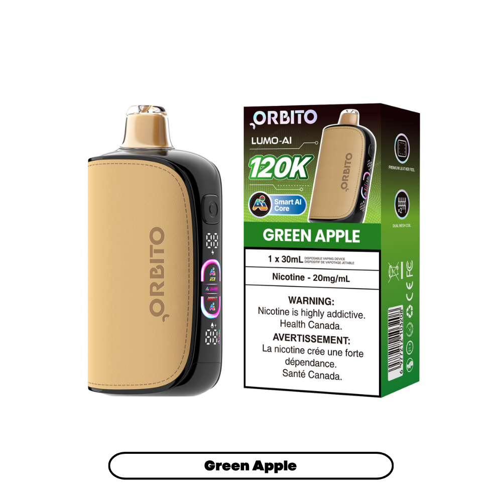 Orbito Lumo AI 120K - Green Apple Vape product image at All Star Vape