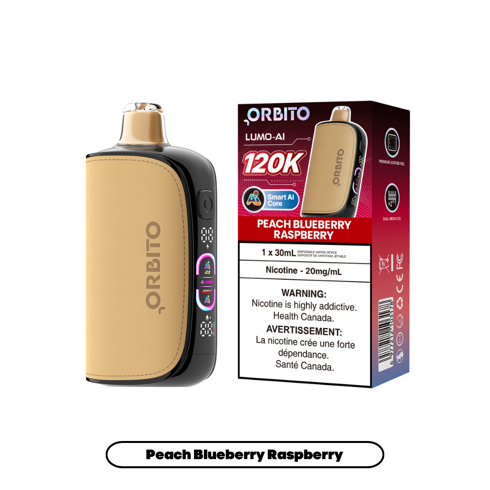 Orbito Lumo AI 120K - Peach Blue Raspberry Vape product image at All Star Vape