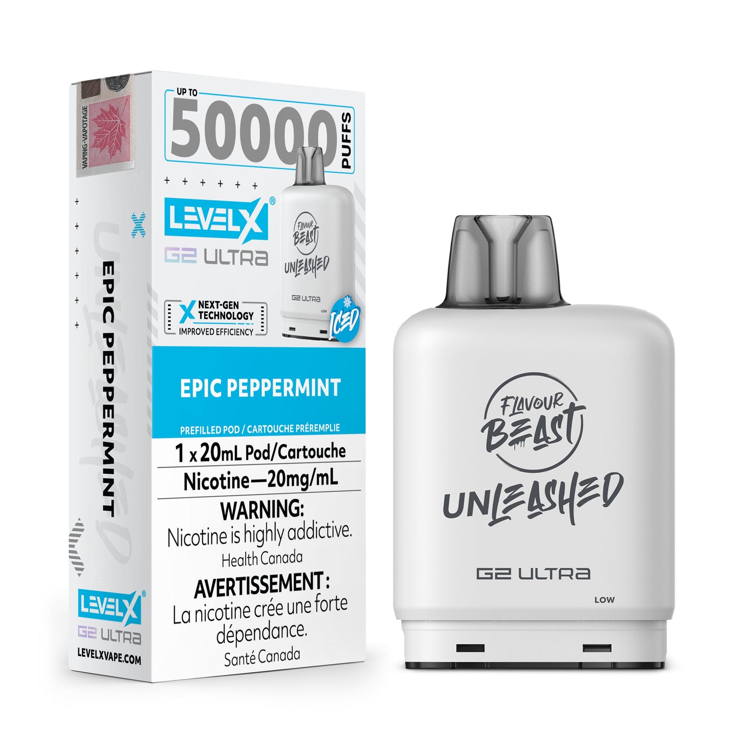 Level X Unleashed G2 Ultra Epic Peppermint Closed Pod product image at All Star Vape