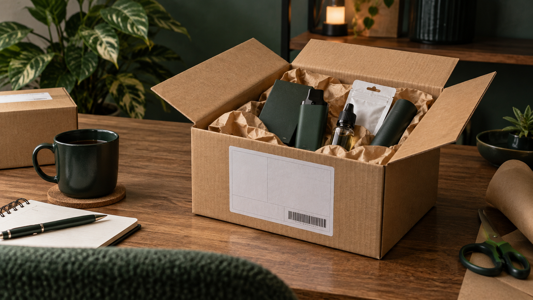 Unbranded adult retail parcel and products for an online store delivery guide