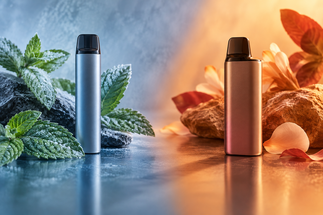 Cool and warm unbranded vape flavour profile comparison for adults