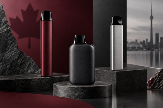 Three unbranded disposable vape device formats for an adult Canada comparison guide