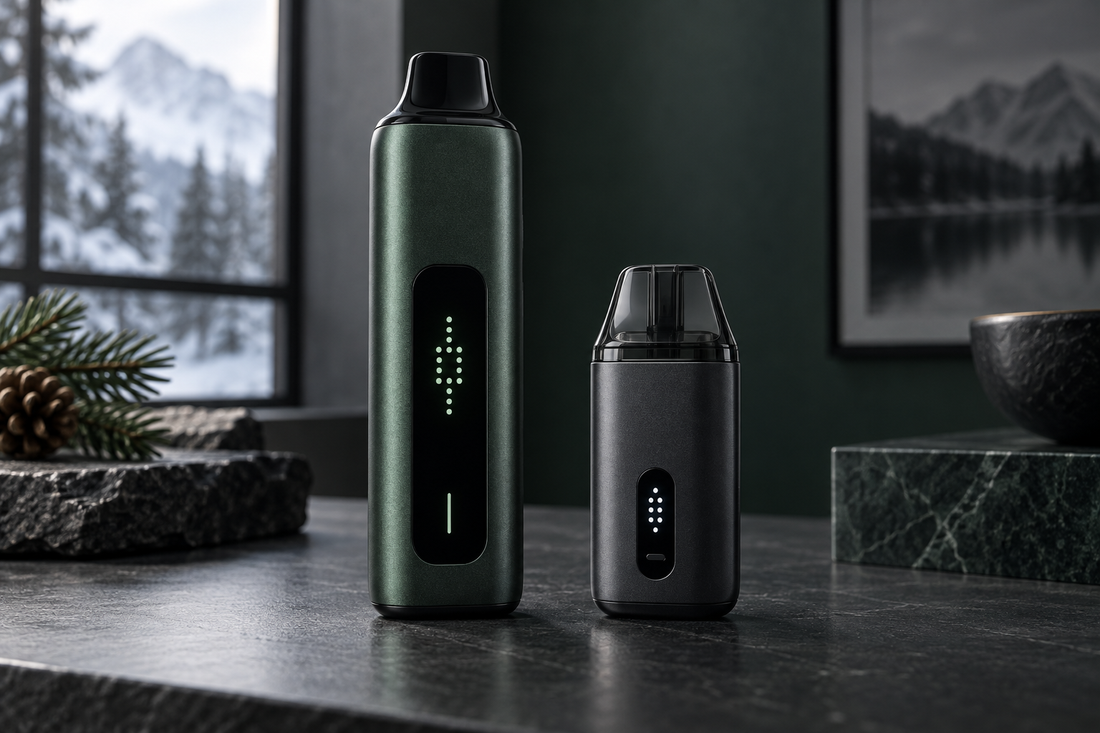 Two unbranded vape device formats in a Canadian adult product comparison setting