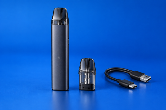 Unbranded refillable pod device and cartridge for an adult guide