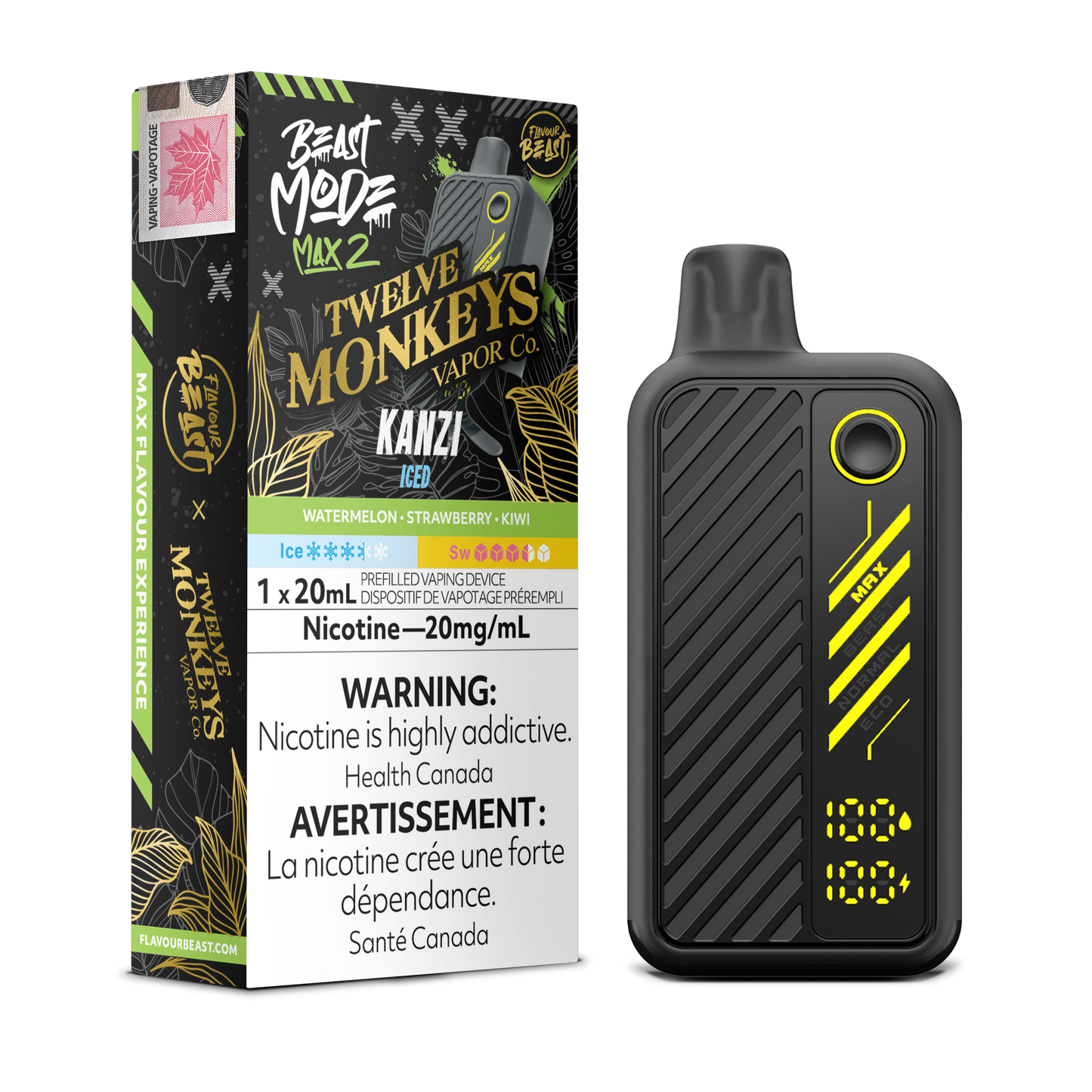 Flavour Beast Max 2x12M Kanzi Iced Vape product image at All Star Vape