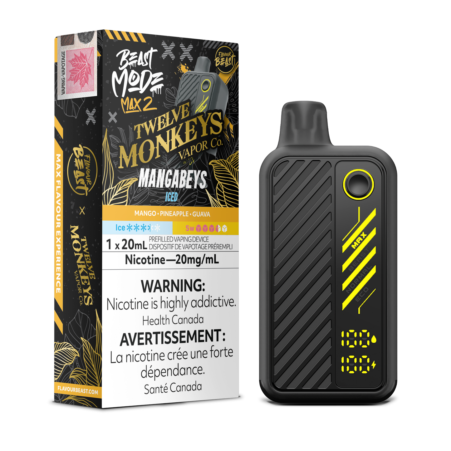 Flavour Beast Max 2x12M Mangabeys Iced Vape product image at All Star Vape